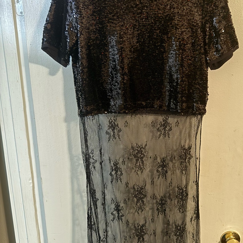 Black Sequin Lace Tunic